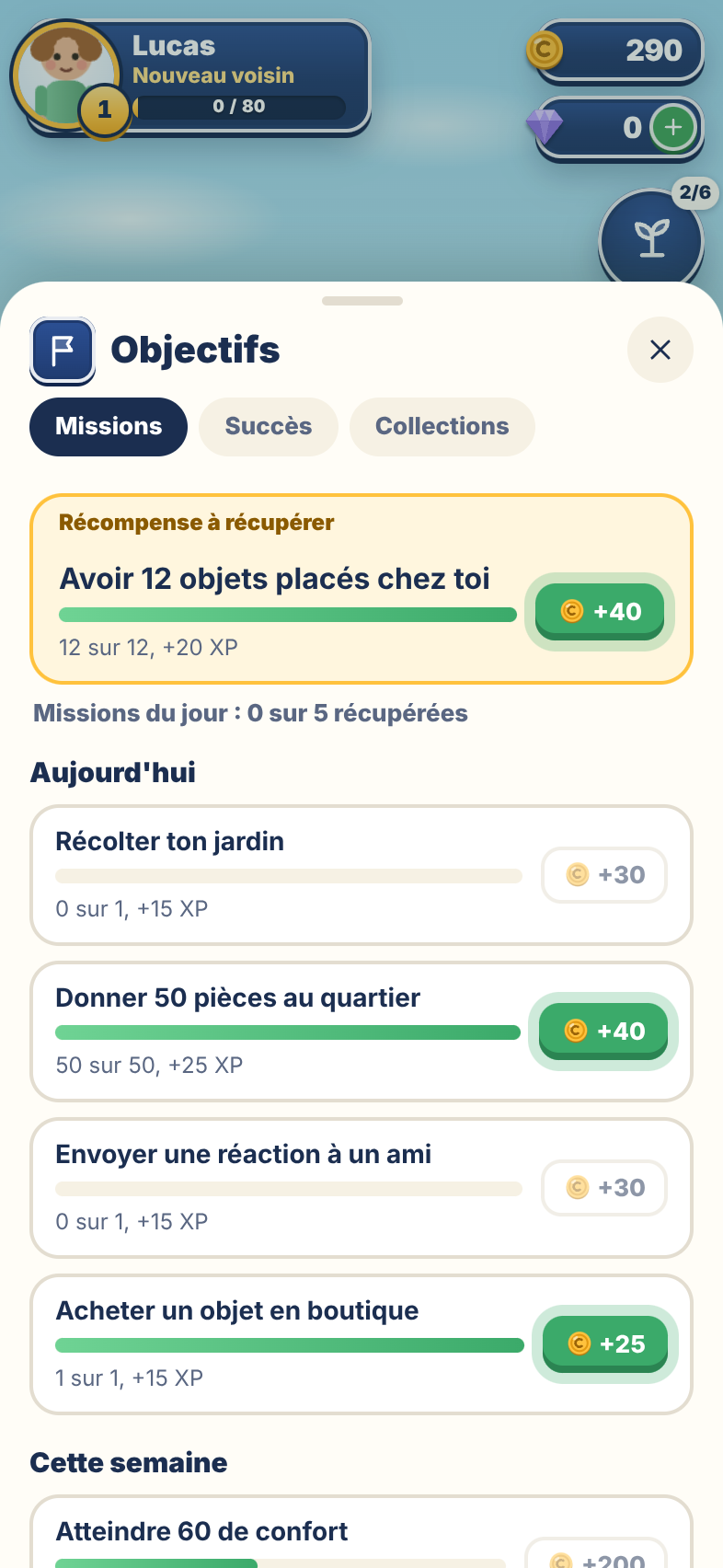 Les missions du jour